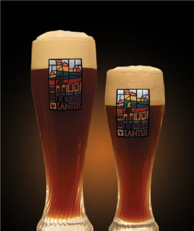 Pivo Dunkelweizen 13° v pohári